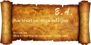 Barthalis Azucséna névjegykártya